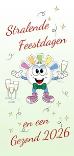 Kerstkaart stralende feestdagen en een gezond 2027