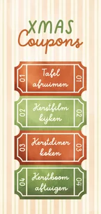 Kerstkaart uitknipbare XMAS coupons