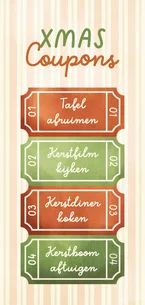 Kerstkaart uitknipbare XMAS coupons