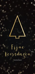 Kerstkaart zwart met gouden kerstboom - Een gouden kerst