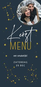 Kerstmenu astrologie en sterrenbeelden sterren in de nacht