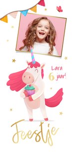 Kinderfeestje meisje eenhoorn unicorn slingers sterretjes