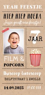 Kinderfeestje uitnodiging kraftlook thema film met foto