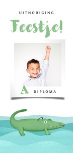 Kinderfeestje zwemfeest zwemdiploma verjaardag krokodil