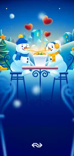 Langwerpige kerstkaart met sneeuwpoppen NS