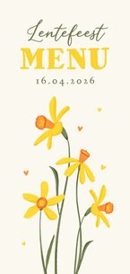 Lentefeest menu narcissen vrolijk hartjes