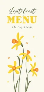 Lentefeest menu narcissen vrolijk hartjes