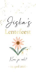 Lentefeest uitnodiging bloemen illustratie goud