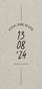 Less is more save the date trouwkaart met datum typografie