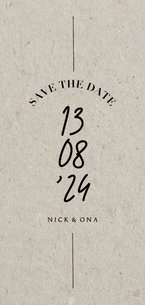 Less is more save the date trouwkaart met datum typografie