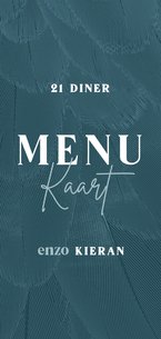 Menukaart 21 diner met veren stijlvol