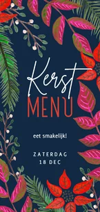 Menukaart botanisch kerstdiner