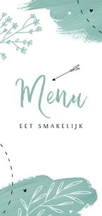Menukaart communie lentefeest mint verf pijltje