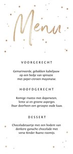 Menukaart feestelijk goud confetti stijlvol algemeen