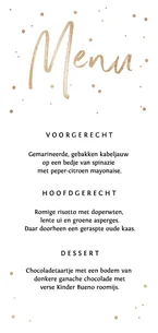 Menukaart feestelijk goud confetti stijlvol algemeen