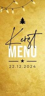 Menukaart goud VIP kerstmenu kerstdiner