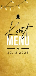Menukaart goud VIP kerstmenu kerstdiner