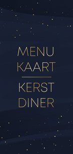 Menukaart kerst donkerblauw met goudlook