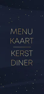 Menukaart kerst donkerblauw met goudlook
