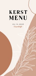 Menukaart kerst in natuurtinten organisch