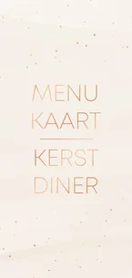 Menukaart kerst rozetinten met koperdetails