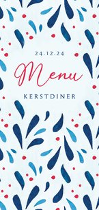 Menukaart kerstdiner in winers thema met maretak