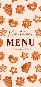 Menukaart kerstdiner met kerstkoekjes