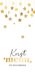 Menukaart kerstdiner sterren goud hip 