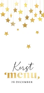 Menukaart kerstdiner sterren goud hip 