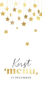 Menukaart kerstdiner sterrenhemel goud hip ster