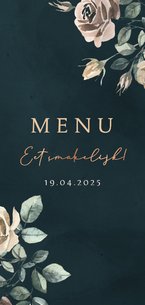 Menukaart met klassieke bloemen
