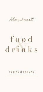 Menukaart modern food & drinks beige met bruin 