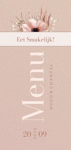 Menukaart stijlvol typografisch botanisch met wikkel effect