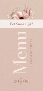 Menukaart stijlvol typografisch botanisch met wikkel effect