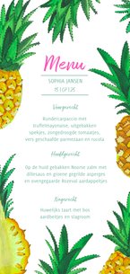 Menukaart tropisch 21 diner ananas