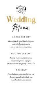 Menukaart wedding menu goud doodle illustratie stijlvol