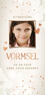 Moderne uitnodiging Vormsel eucalyptus foto en spetters