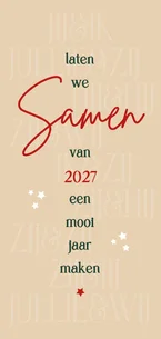 Nieuwjaar Laten we samen een mooi jaar maken