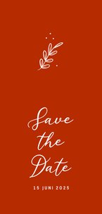 Nostalgische kerst save the date kaart met takjes in rood