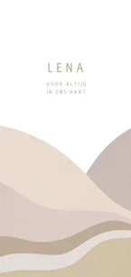 Rouwkaart abstract landschap in beige roze tinten