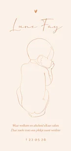 Rouwkaartje aanpasbaar lijntekening van baby