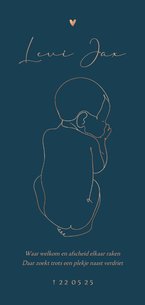 Rouwkaartje lijntekening van baby aanpasbaar