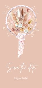 Save the date droogbloemen dreamcatcher macrame