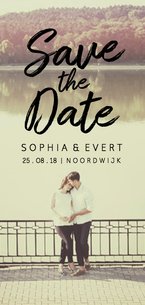 Save the Date fotokaart streep