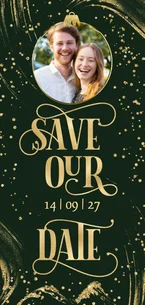 Save the date goudlook kerst foto sierlijke typografie