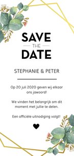 Save the date kaart botanical