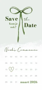 Save the date kalender communie communiefeest kruis unisex