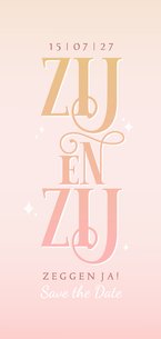 Save the Date stijlvol typografisch zacht pastel vrouwelijk