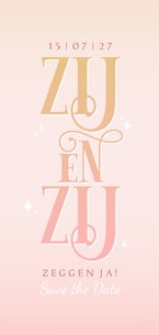 Save the Date stijlvol typografisch zacht pastel vrouwelijk