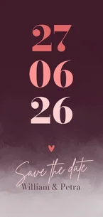 Save the date waterverf rood paars